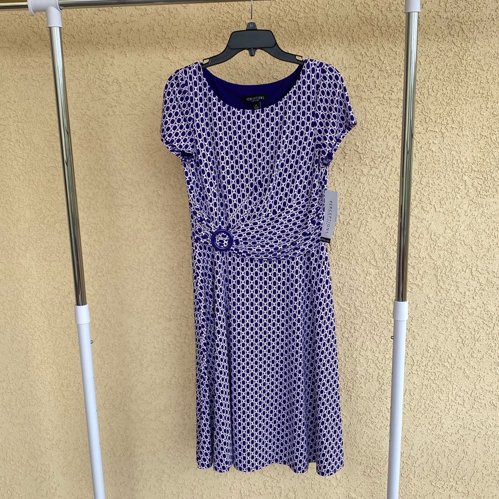 Perceptions New York Dress M in Purple/Royal Blue